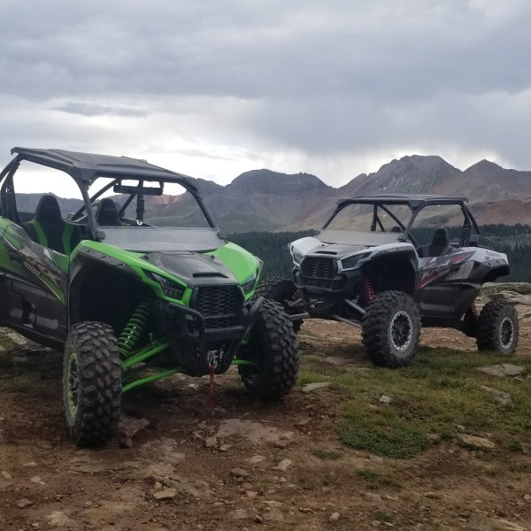 a car parked in a dirt field