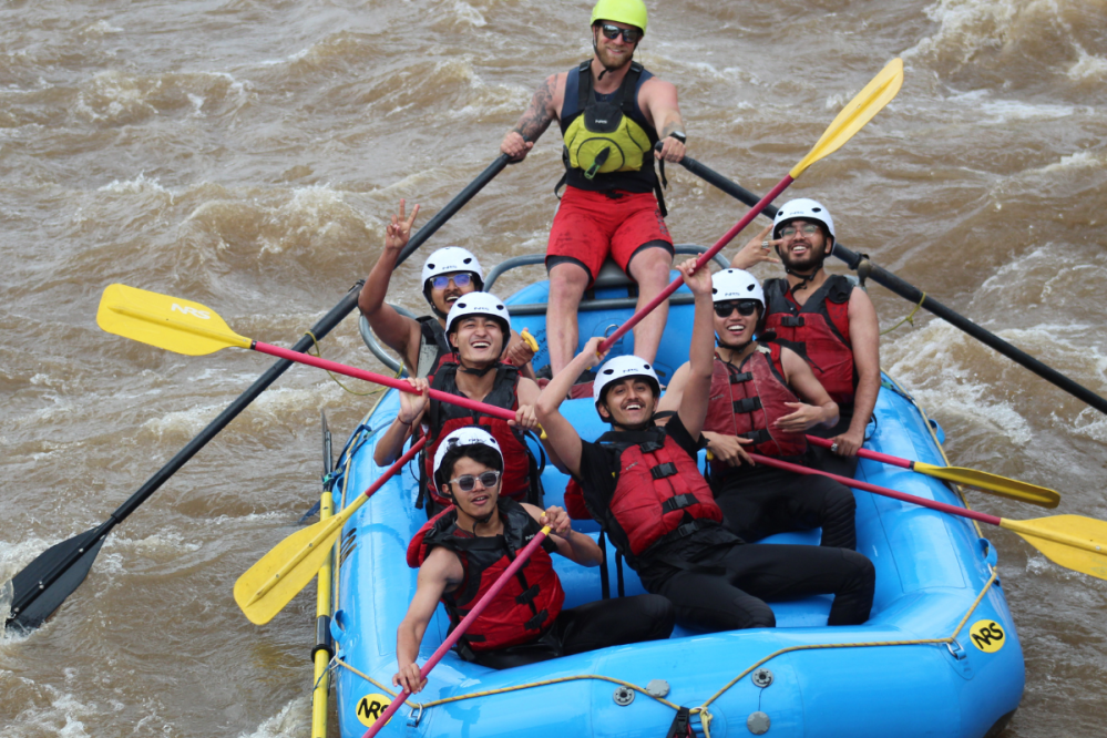 group of people rafting the animas river